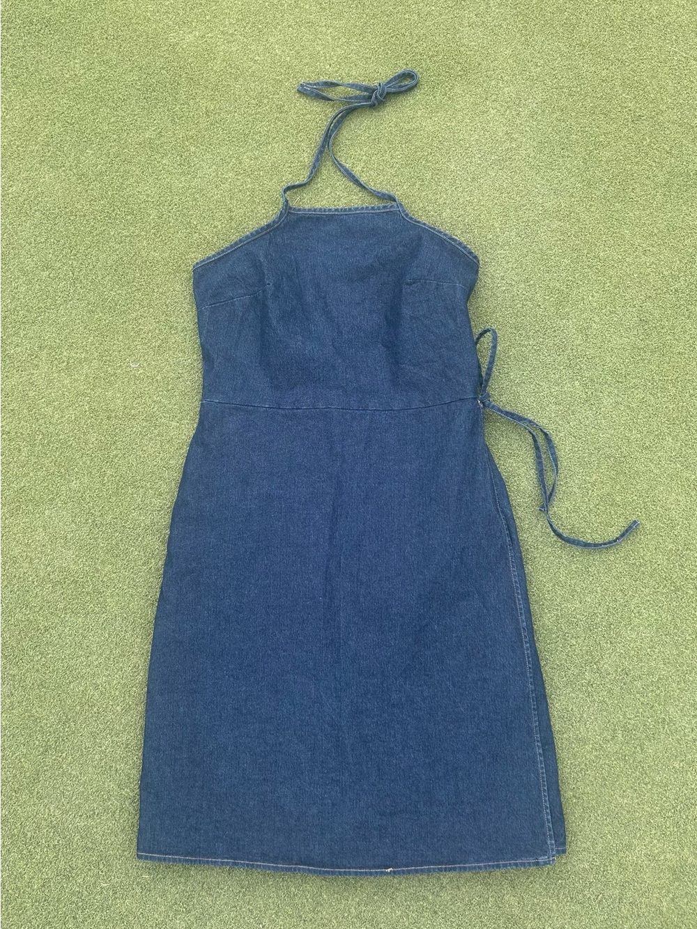 Vintage American Eagle Outfitters Denim Halter Dress, Size 8